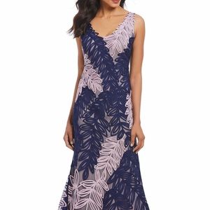 Lilac and purple embroidered trumpet mermaid gown